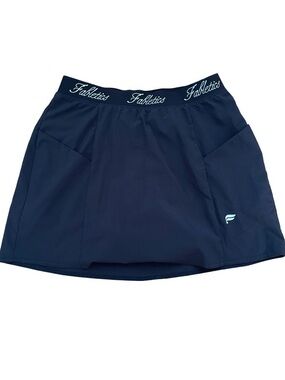 Fabletics Navy Athletic Skort with Script Waistband